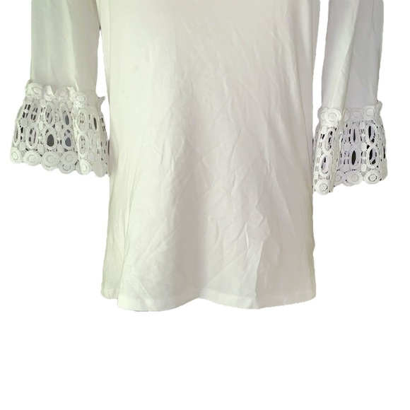 Lilly Pulitzer Waverly White Ruffle Scalloped Eyelet Lace Top - XS - Picture 5 of 13
